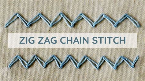 Learn How To Embroider Zig Zag Chain Stitch Hand Embroidery Tutorial