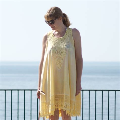 Floral Bikini And Yellow Lace Sundress Beach Cover Up What Lizzy Loves