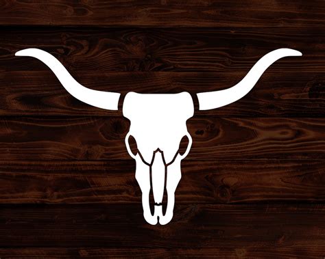 Longhorn Skull Decal, Western Car Decal, Custom Vinyl Sticker, Gift for ...