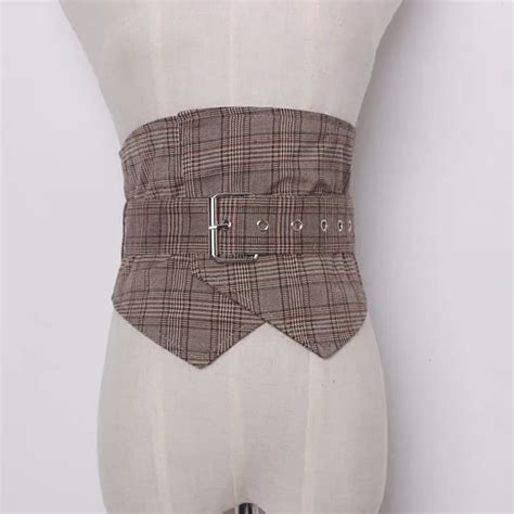 Twotwinstyle Bandage Plaid Corset Female Underbust Belts For Women