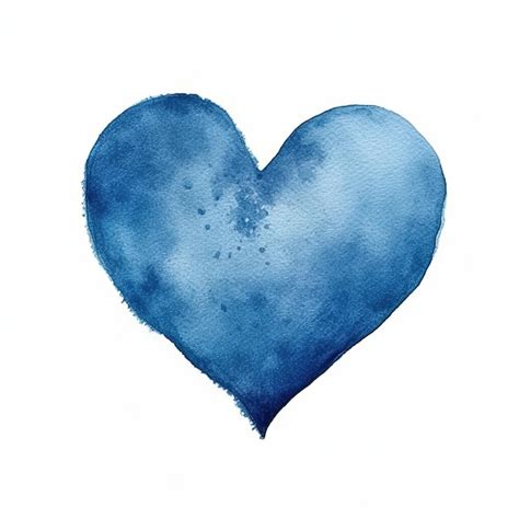 Blue Watercolor Heart Illustration Ai Generativexa Premium Ai