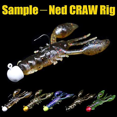 Xfishman Ned Rig Baits Kit Piece Crawfish Bass Soft Plastic Fishing