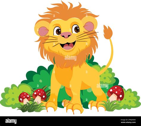 Cute Lion Cartoon Character Illustration Stock Vector Image And Art Alamy