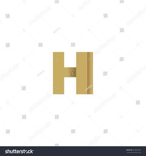 Initial Letters HI Overlapping Fold Logo Brown Royalty Free Stock