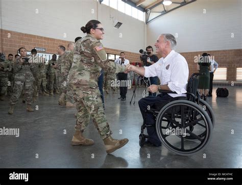 Texas National Guard Troops Meet Gov Greg Abbott At The National Guard