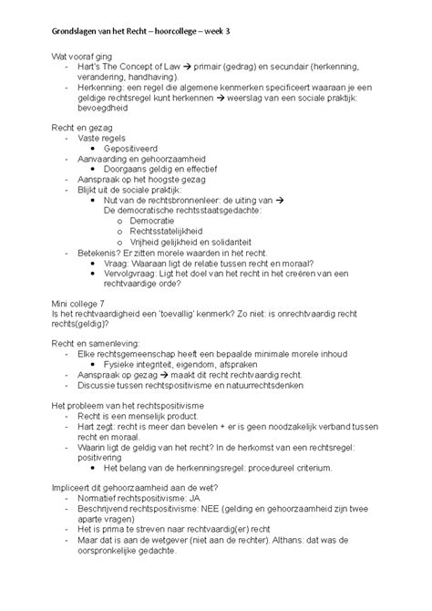 Week 3 Grondslagen Grondslagen Van Het Recht Hoorcollege Week 3 Wat