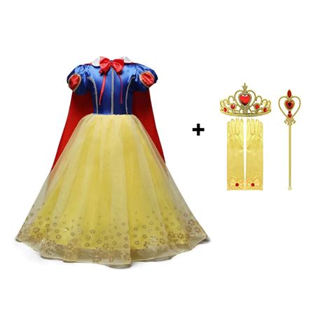 Girls Princess Dress Fancy Elsa Frozen Snow White Dress Halloween