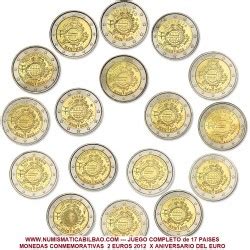 17 PAISES X 2 EUROS 2012 LOTE DE 17 MONEDAS X ANIVERSARIO DEL EURO