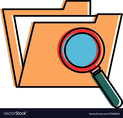 Folder Document With Magnifying Glass Royalty Free Vector