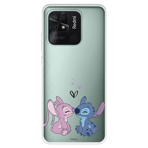 Capa Para Xiaomi Redmi 10C Oficial Da Disney Angel Stitch Beijo