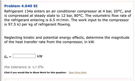 Solved Problem Si Refrigerant A Enters An Air Conditioner