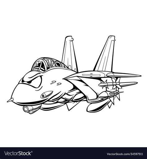 Classic fighter jet aircraft cartoon vector image on VectorStock | Flugzeug