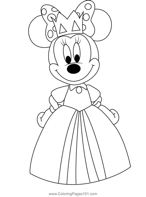 Pink Minnie Mouse Coloring Page | Minnie mouse drawing, Minnie mouse ...