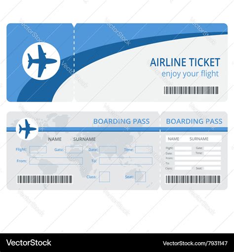 Plane Ticket Design Plane Ticket Blank Royalty Free Vector