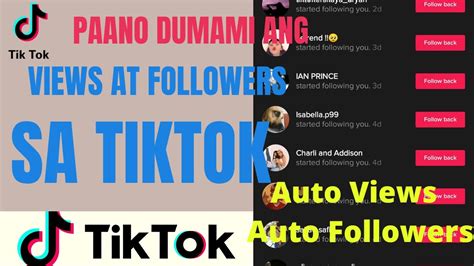 PAANO DUMAMI ANG FOLLOWERS AT VIEWS SA TIKTOK YouTube