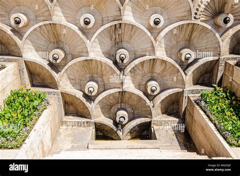 Yerevan Cascade, a giant stairway in Yerevan, Armenia. One of the most ...