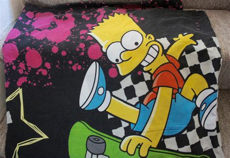 The Simpsons Bart Simpson Skateboard Poly Cotton - Etsy