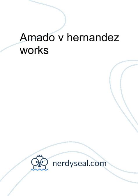 Amado v hernandez works - 2798 Words - NerdySeal