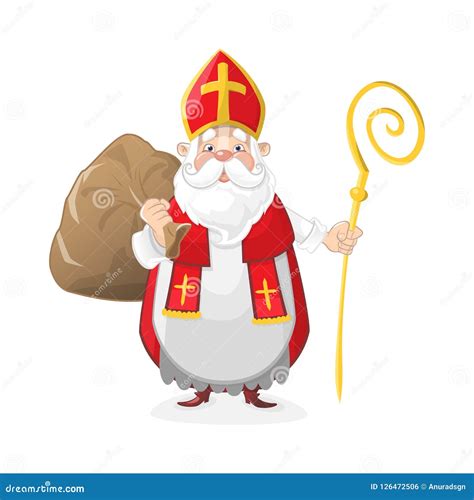 Saint Nicolas Mignonne Avec Des Cadeaux Dans Le Personnage De Dessin