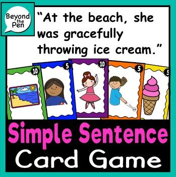 The Sentence Card Game Simple Sentences Expansion Pack With Sentence