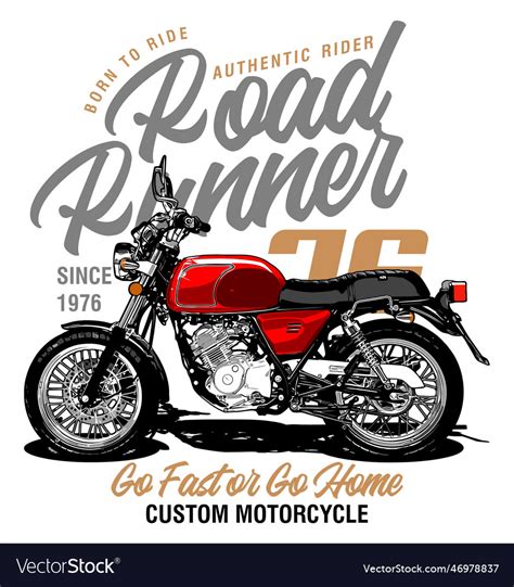 Classic motorbike template for graphic design Vector Image