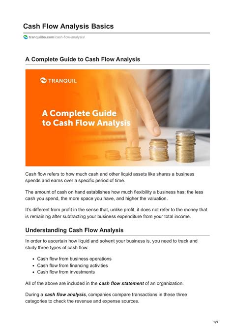 What Is Cash Flow Analysis Tranquil Business Software Flip Pdf Online Pubhtml5