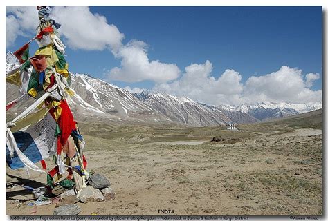 Kashmir Ladakh Prayer Flags Amidst Sweeping Valleys Prayer Flags