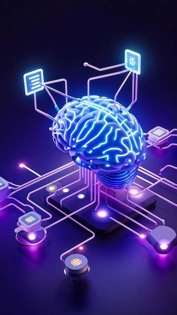 Futuristic Brain Connectivity With Ai And Innovation Premium Ai