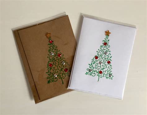 Christmas Tree Cards Etsy