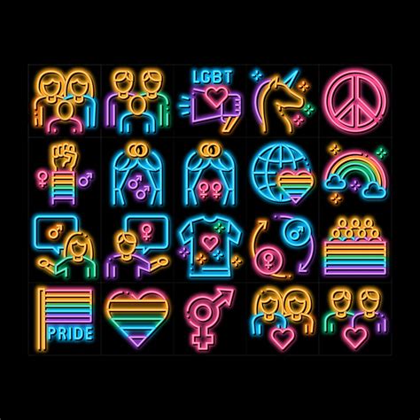 ilustración de icono de resplandor de neón gay homosexual lgbt Vector en Vecteezy