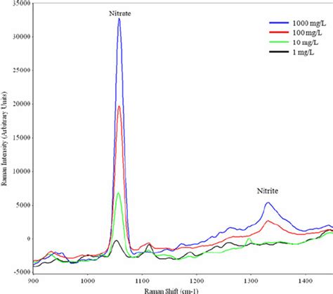 Concentration De Pendent Raman Intensities Of Nitrate 1 056 Cm 1