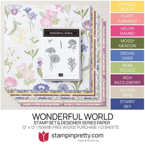 Wonderful World Dsp Stamp Set Coordinating Colors Stampin