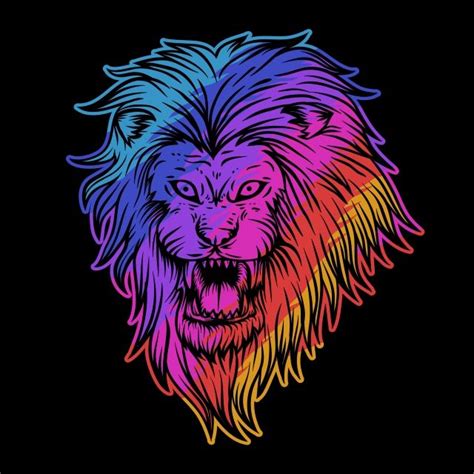 Angry Lion Vector Art PNG, Angry Lion Colorful Vector Illustration ...