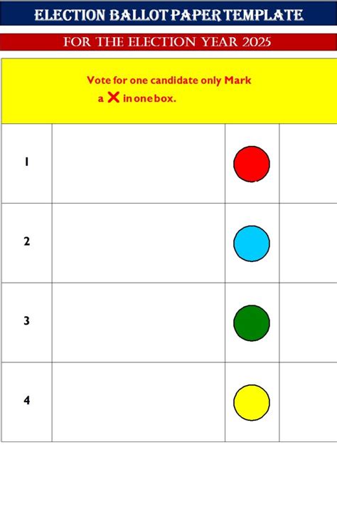 Best 6 Election Ballot Paper Templates - Excel Word Template