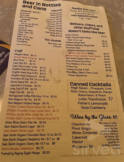 Hoover's Tavern menu in Morris Plains, New Jersey, USA