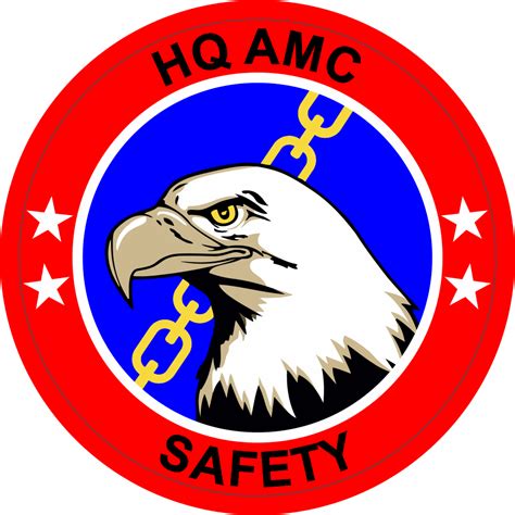Scott AFB HQ AMC Safety, Eagle with Chain, Four White Stars, Full Color
