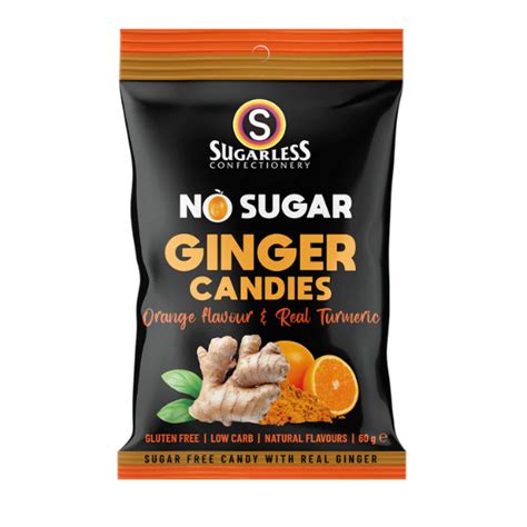 Ginger Candies Orange And Turmeric Flavoured 60g My Sugar Free