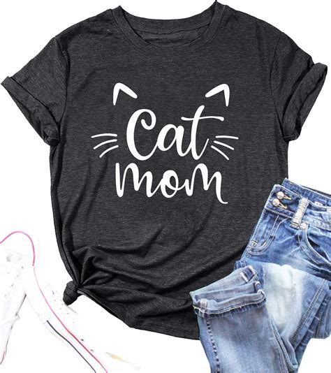 Cat Mom Shirts For Women Cat Mama T Shirts Pet Lover Ts