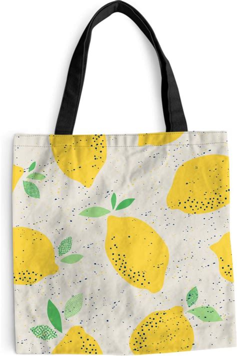 Muchowow Schoudertas Strandtas Shopper Citroen Fruit Vintage