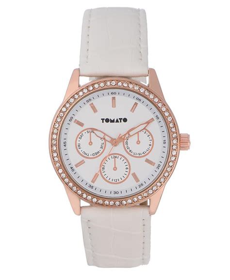 Tomato Womens White And Rose Gold And Stone Watch Buy Online In South