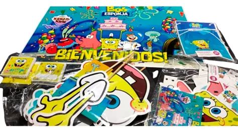 Combo Deco Feliz Cumple Kit Bob Esponja