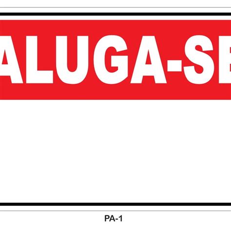 Placa de Sinalização Aluga se 30x20cm Elo7 Produtos Especiais