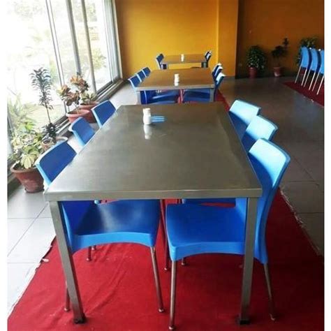 Silver Stainless Steel Canteen Table Seating Capacity Seater At Rs