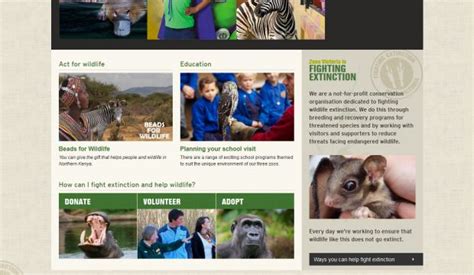 Zoos Victoria - worlds leading zoo-based conservation organisation - Webdesign inspiration www ...