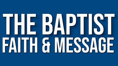 The Baptist Faith And Message 2000 Audio Book Youtube