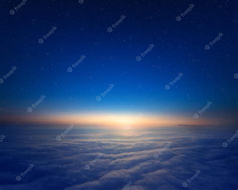 Premium Photo | Clouds and stars in the blue night sky