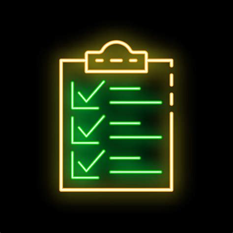 Premium Vector Neon Green Clipboard Showing Check Marks On Black