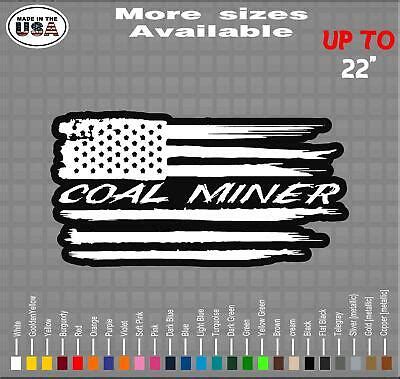 Coal Miner Amerian Flag Vinyl Decal Sticker | Coal Miner Decals ...