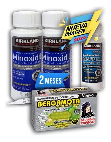 Minoxidil 5 Solución Tópica 2 Meses Jabón Bergamota 125gr Meses