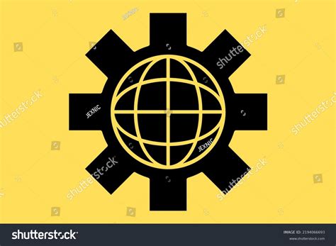 Global Symbol Yellow Background Stock Illustration 2194066693